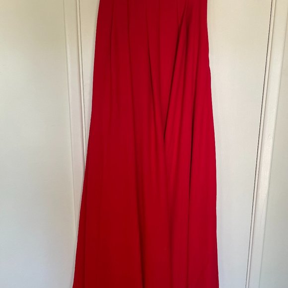 Fame and Partners Red Formal Lined Full Length Skirt Size US 4 - Picture 1 of 7